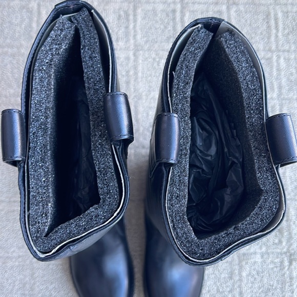 New Marc Jacobs Black Leather Tall Riding Boots Pull On size 37 w/ dust bag - Picture 5 of 7